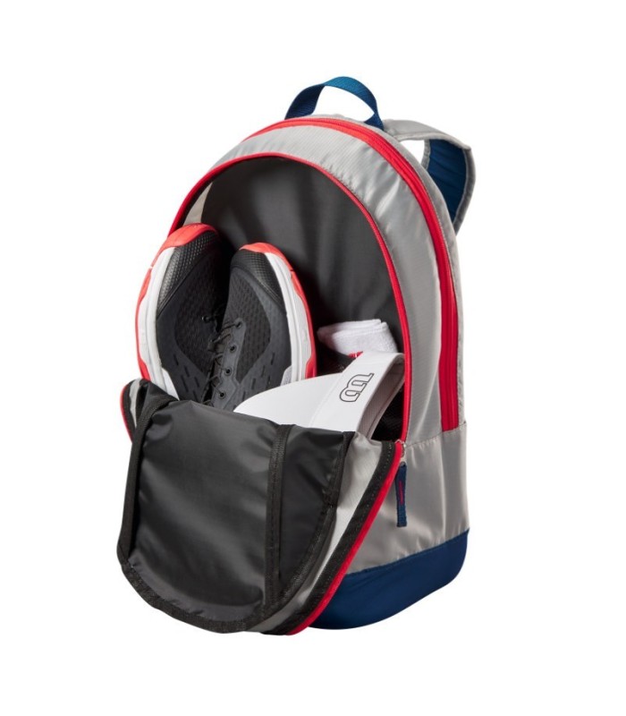 MOCHILA WILSON JUNIOR LIGHT GREY/RED BL | Ipontennis