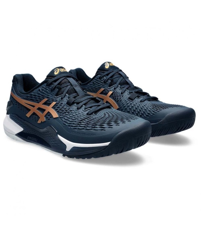 ASICS GEL RESOLUTION 9 NAVY BLUE/GOLD TENNIS SHOES