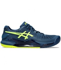 SCHUHE ASICS GEL RESOLUITON 9 SEEBLAU/GELT