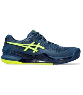 ASICS GEL RESOLUTION 9 CLAY TENNIS SHOES NAVY BLUE/AM