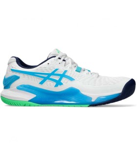 ASICS GEL RESOLUTION 9 TENNIS SHOES BLUE/WHITE