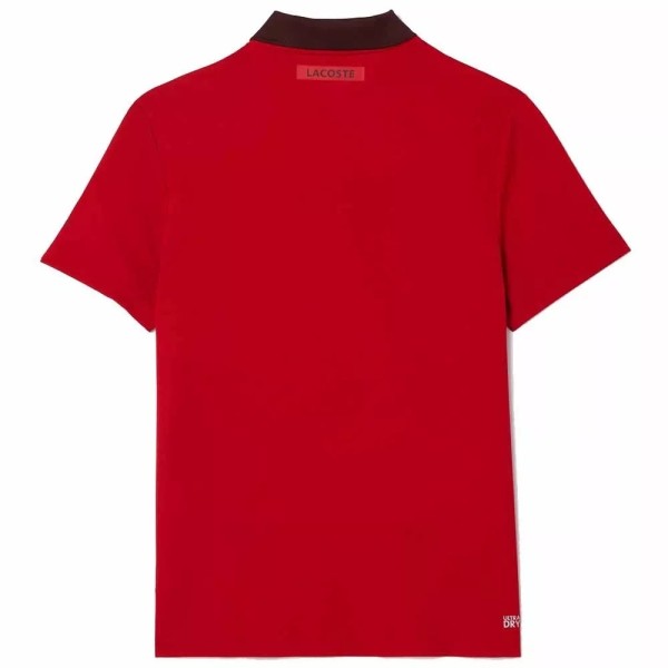 POLO LACOSTE TÊNIS NOVAK DJOKOVIC VERMELHO VERSÃO FAN