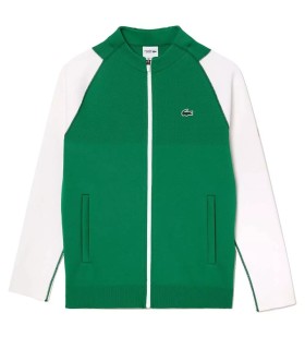 CHAQUETA LACOSTE TENNIS NOVAK DJOKOVIC VERDE BLANCO | IPONTENNIS