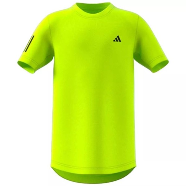 Adidas Club 3 Stripes Junior T-Shirt Fluorescent Green | IPONTENNIS