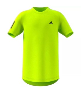 Adidas Club 3 Stripes Junior T-Shirt Leuchtend Grün | Ipontennis