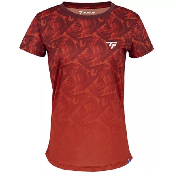 Damen Rotes T-Shirt Tecnifibre Infini Tee X-Loop | Ipontennis