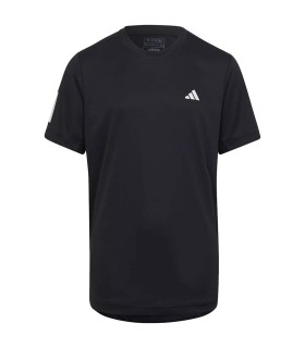 Camiseta Preta Adidas Club 3 Stripes Júnior | Ipontennis