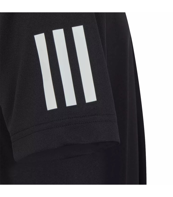 Schwarzes Adidas Club 3 Stripes Junior T-Shirt | Ipontennis