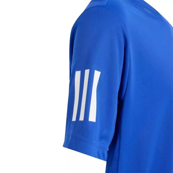 Blaues Adidas Club 3 Streifen Junior T-Shirt | Ipontennis