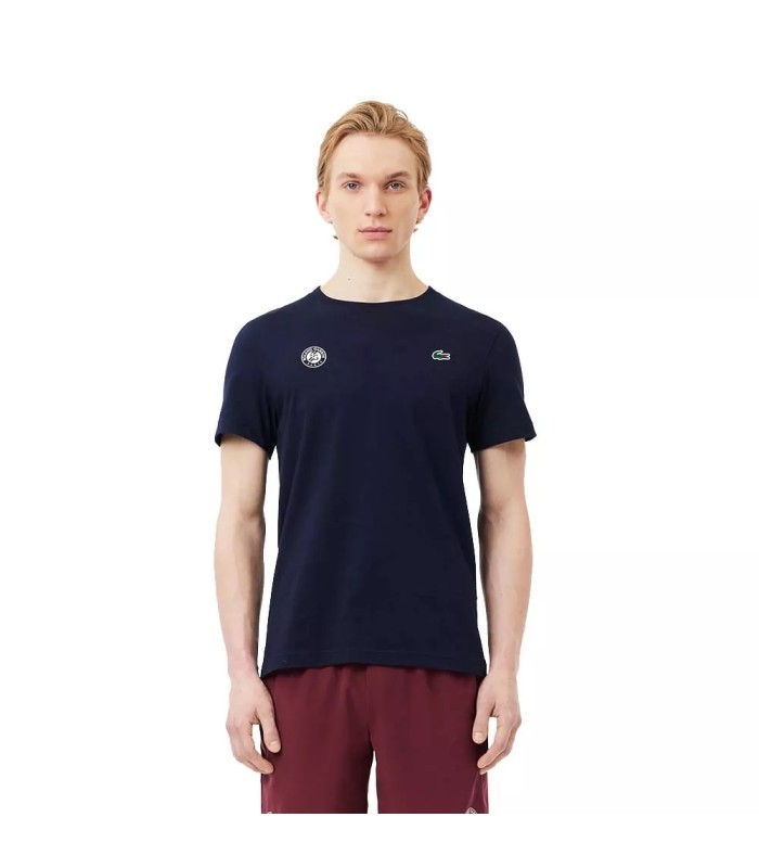 T-shirt de tennis bleu marine Roland Garros de Lacoste | Ipontennis