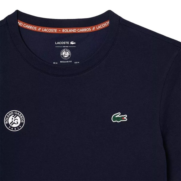 T-shirt de tennis bleu marine Roland Garros de Lacoste | Ipontennis