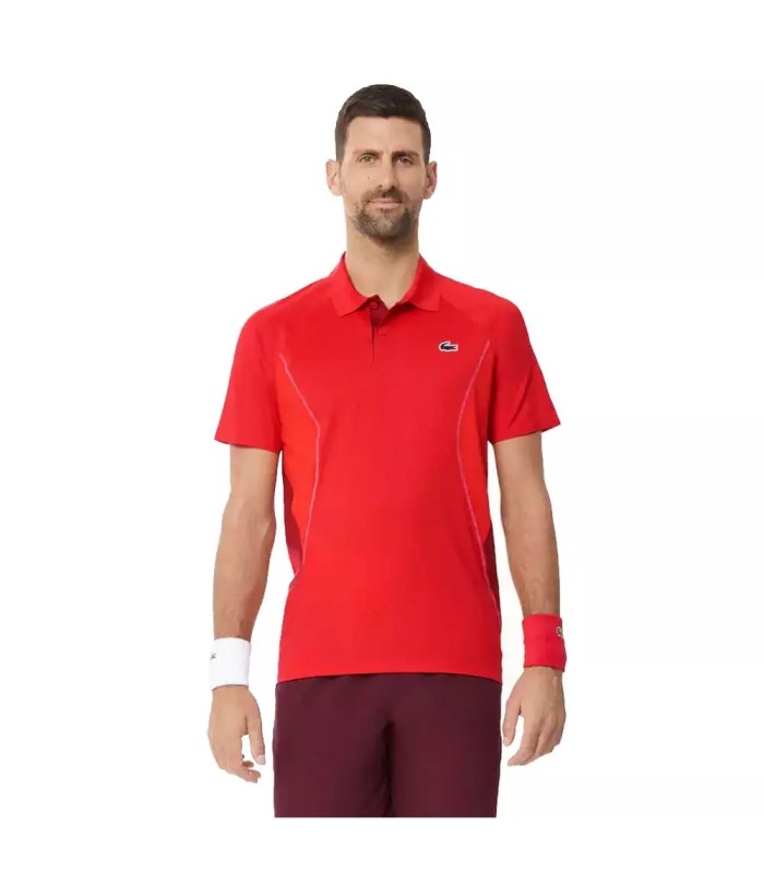 Polo rosso da tennis Monte-Carlo Novak Djokovic di Lacoste | Ipontennis