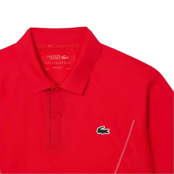 Polo rosso da tennis Monte-Carlo Novak Djokovic di Lacoste | Ipontennis