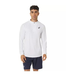 Asics Court LS Langarmshirt mit Reißverschluss Weiß | Ipontennis