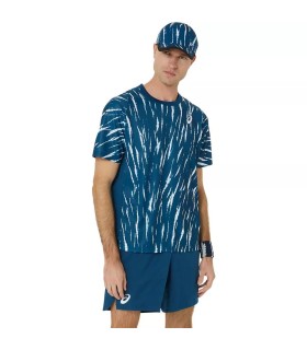 Asics Game T-Shirt Blue   White