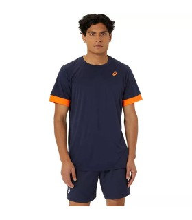 Asics Court T-Shirt Dunkelblau Orange | Ipontennis