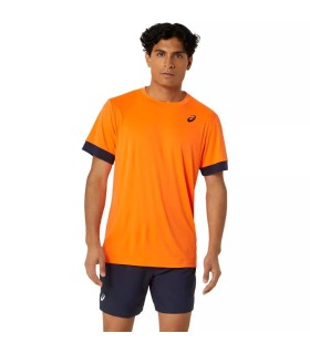 Asics Court T-Shirt Orange Dunkelblau | Ipontennis