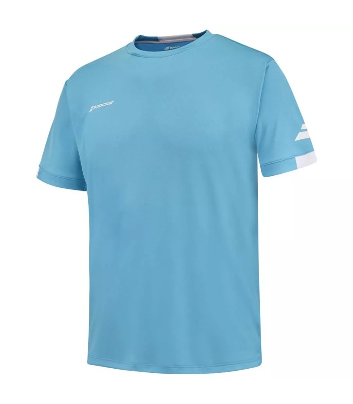 T-shirt Babolat Play à col rond bleu cyan | Ipontennis
