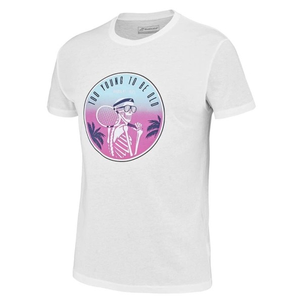 Babolat Exercise Message White T-Shirt | IPONTENNIS