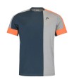 Camiseta Head Padel Tech Cinza Laranja | Ipontennis