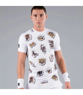 Camiseta Branca de Tecnologia de Tatuagem de Hidrogênio | Ipontennis