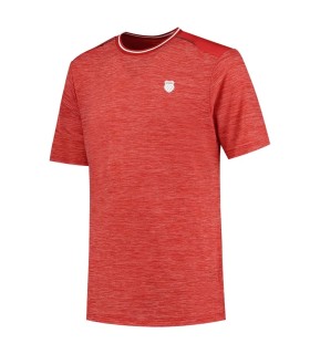 Camiseta K-Swiss Hypercourt Tee Melange Vermelha | Ipontennis