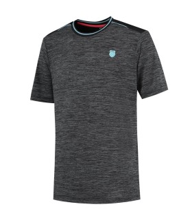 Camiseta K-Swiss Hypercourt Tee Melange Preta | Ipontennis