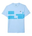 Himmelblaues T-Shirt von Lacoste X Novak Djokovic | Ipontennis