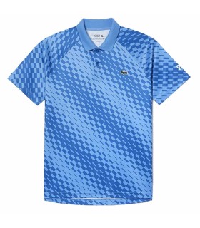 Blaues Tennis-Poloshirt von Novak Djokovic von Lacoste | Ipontennis