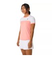 Asics Court SS Damen T-Shirt Weiß Rosa | Ipontennis