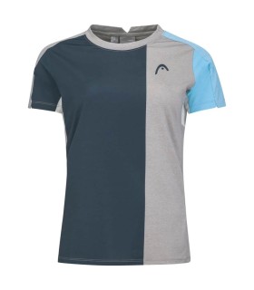 Camiseta Head Padel Tech Mulher Cinza Azul Marinho | Ipontennis