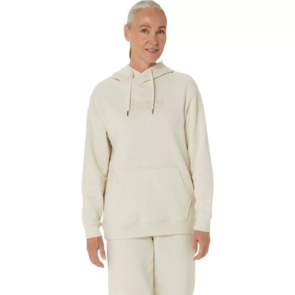 Sweat à capuche pour femme Asics Logo en blanc cassé | Ipontennis
