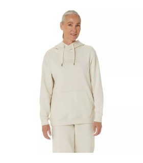 Camisola com capuz para mulher Asics Logo em branco sujo | Ipontennis