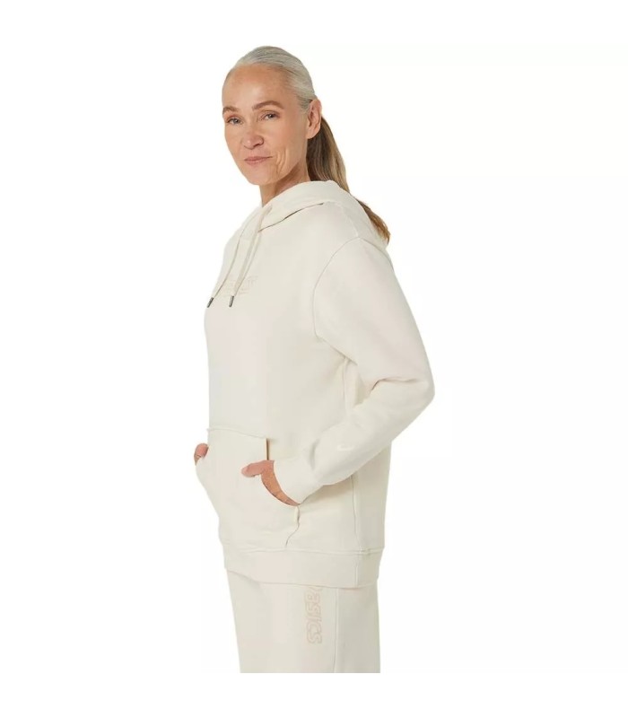 Damen-Kapuzenpullover Asics Logo in gebrochenem Weiß | Ipontennis
