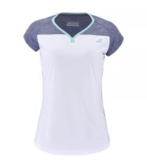 T-shirt Babolat Play Cap Femme Blanc Bleu Hthr | Ipontennis