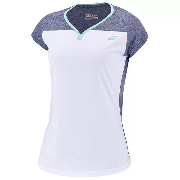 T-shirt Babolat Play Cap Femme Blanc Bleu Hthr | Ipontennis