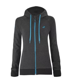 Damen-Trainingsjacke mit Kapuze Babolat Black Heather | Ipontennis