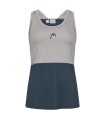 Camiseta sem mangas Head Padel Tech Mulher Cinza Azul Marinho | Ipontennis