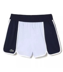 Sportliche Damen-Shorts mit Farbblöcken in Blau von Lacoste | Ipontennis