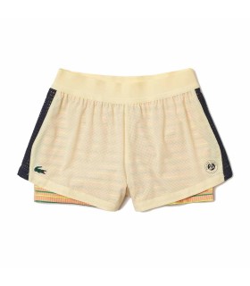 Shorts da prestazione Roland Garros da donna Lacoste gialli | Ipontennis