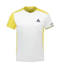 T-shirt Junior Le Coq Sportif Yannick Noah Paris Blanc Jaune | Ipontennis