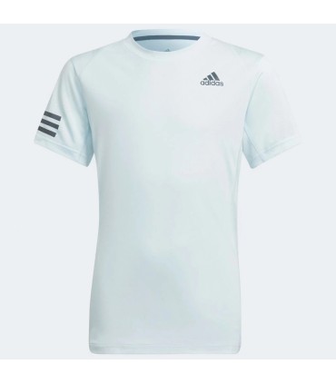 Junior Blaues Adidas Club 3 Streifen T-Shirt | Ipontennis