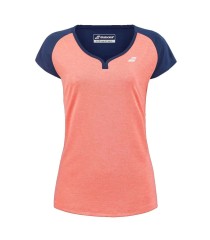 Babolat Play Cap Girl T-Shirt Dunkelblau Fluo Stike | Ipontennis