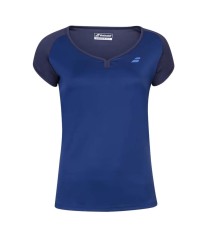 Blaues T-Shirt für Mädchen Babolat Play Cap | Ipontennis