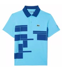 Polo azul de tênis para jovens Novak Djokovic da Lacoste | Ipontennis