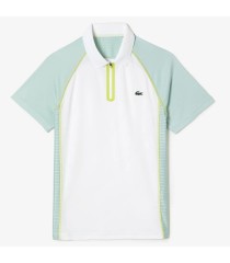 Polo Lacoste Tênis Ultra Dry Branco Verde | Ipontennis