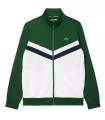 Giacca da Tennis con Cerniera Verde Bianca di Lacoste | Ipontennis