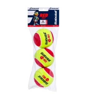 Bolsa de 3 pelotas Babolat de fieltro rojo