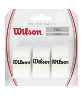 Juego de 3 sobregrips perforados Wilson Pro blancos 1