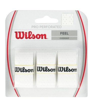 Pack de 3 overgrips perfurados Wilson Pro brancos. | IPONTENNIS